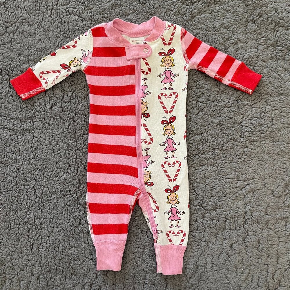 Hanna Andersson Grinch Footie Pajamas 0–3M Organic Cotton Dr Seuss